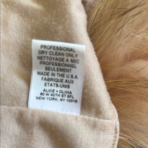 Alice & Olivia Raccoon fur Bolaro  shrug dusty pink black brown S/P - Picture 7 of 13